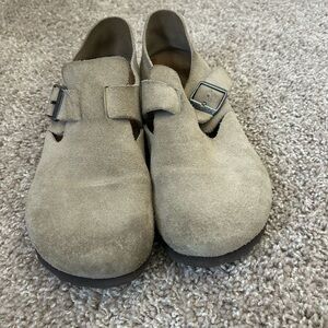Suede Buckle Slip-On Shoes